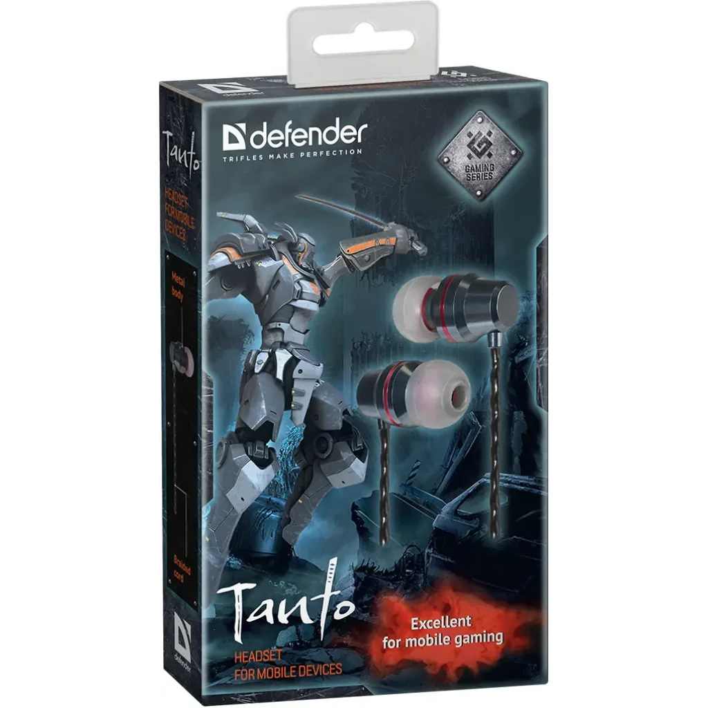 Наушники DEFENDER (64451) Tanto чёрный + серый 1.2 м UA