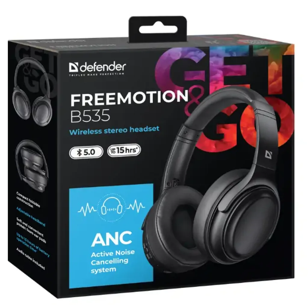 Наушники DEFENDER (63535) FreeMotion B535 Bluetooth ANC, black UA