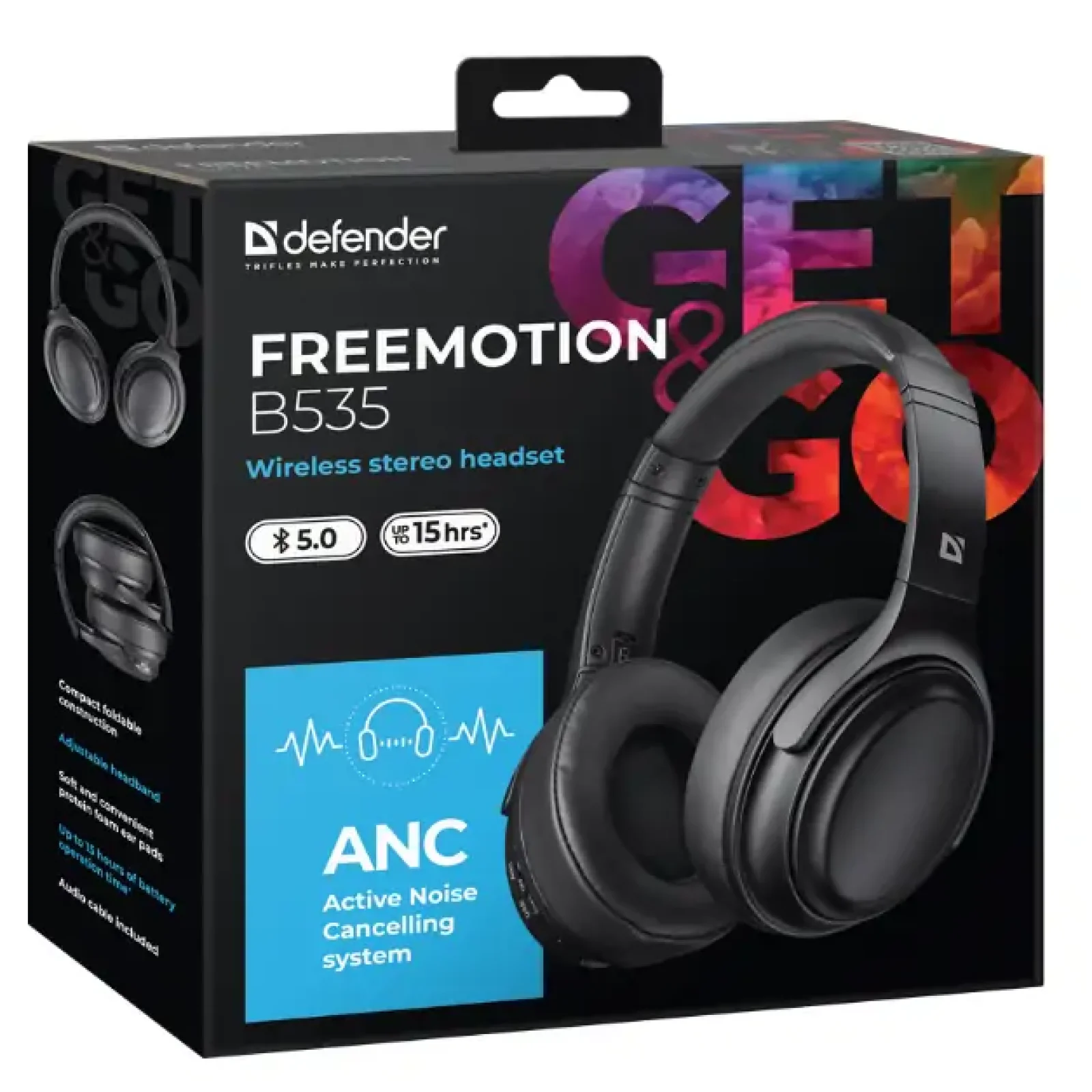 Навушники DEFENDER (63535) FreeMotion B535 Bluetooth ANC, чорний UA