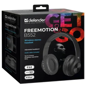 Навушники DEFENDER (63552) FreeMotion B552 чорний, Bluetooth UA