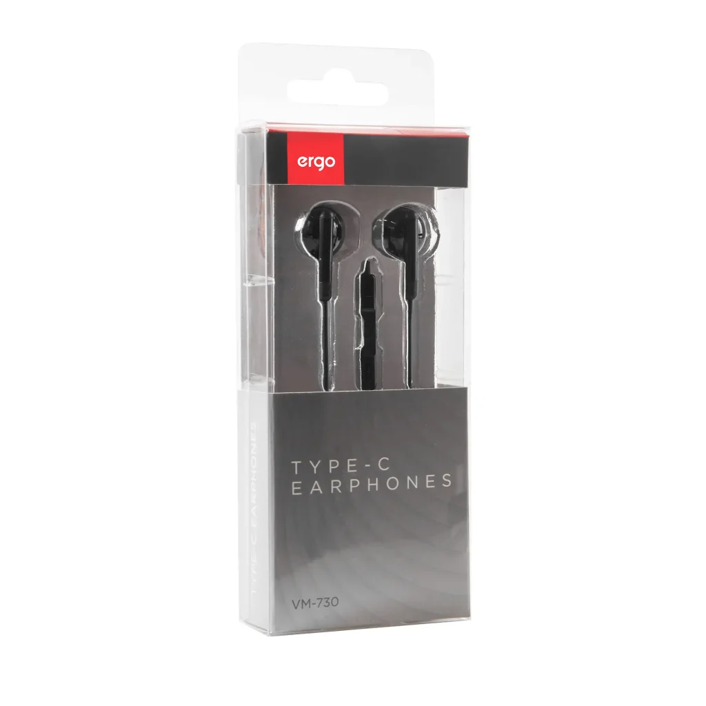 Навушники ERGO VM-730 Type-C Earphones Чорний UA