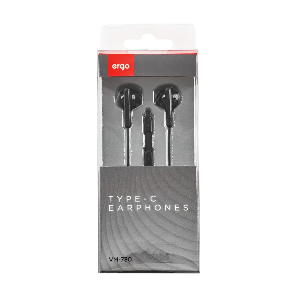Навушники ERGO VM-730 Type-C Earphones Чорний UA