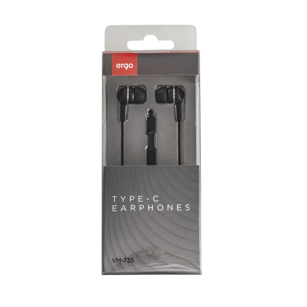 Навушники ERGO VM-735 Type-C Earphones Чорний UA