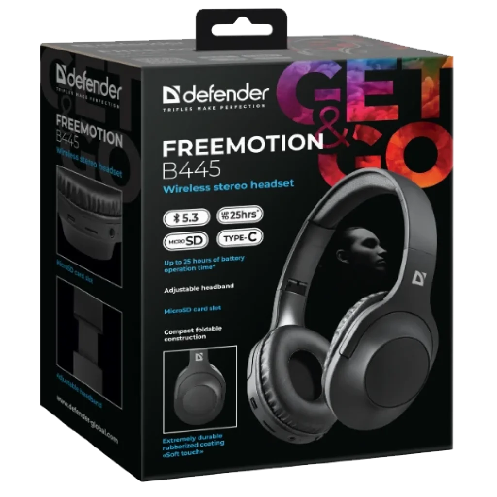 Гарнітура Defender FreeMotion B445 Bluetooth Black (63445) UA
