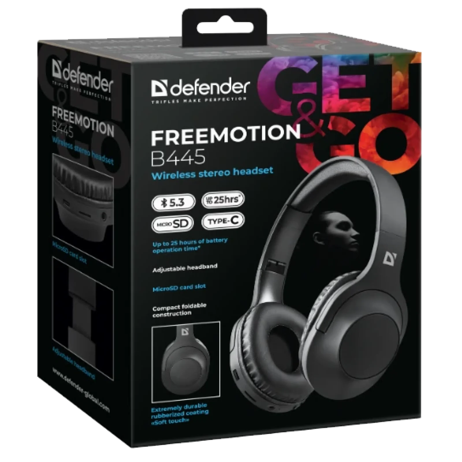 Гарнітура Defender FreeMotion B445 Bluetooth Black (63445) UA