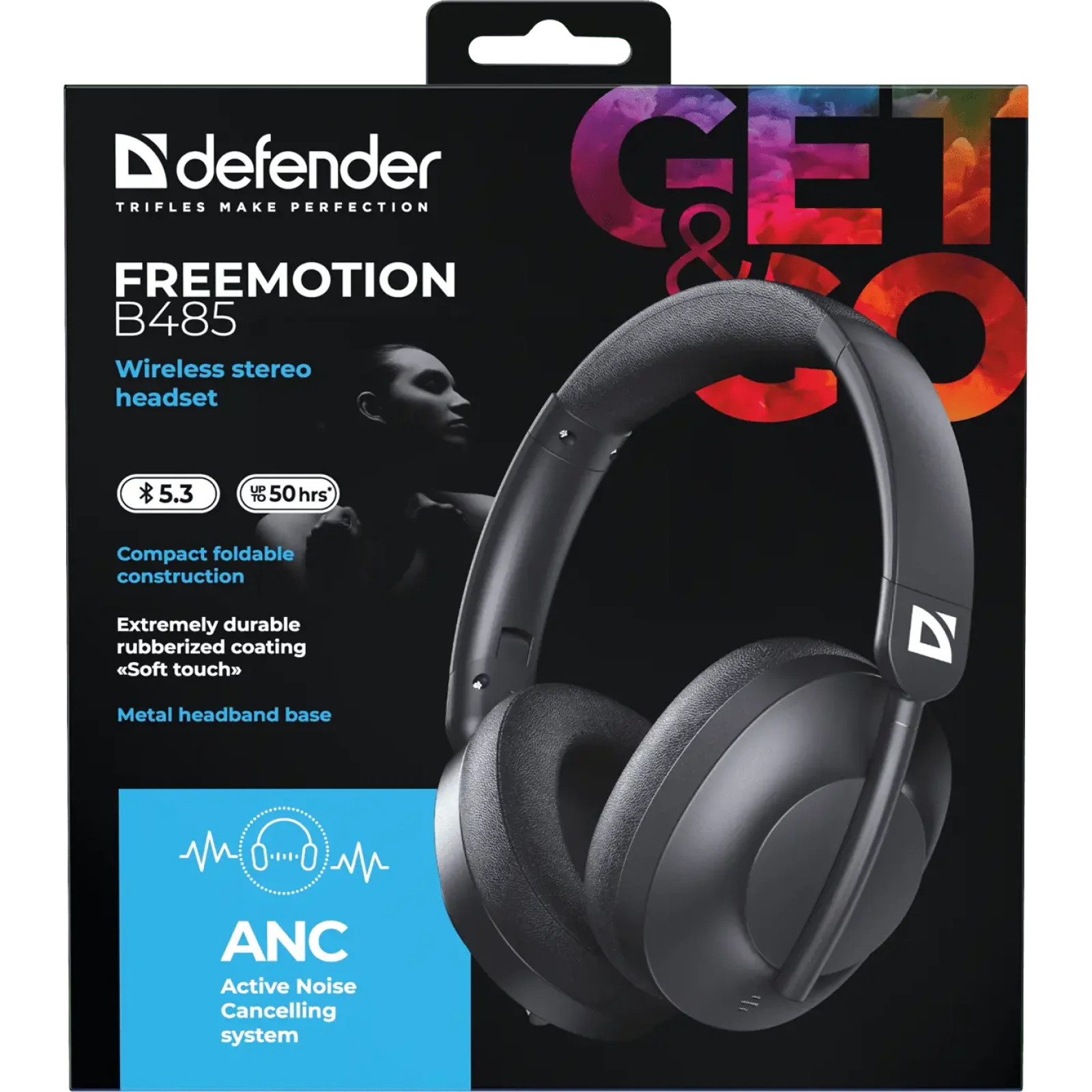 Навушники DEFENDER (63485) FreeMotion B485 Bluetooth ANC Black UA
