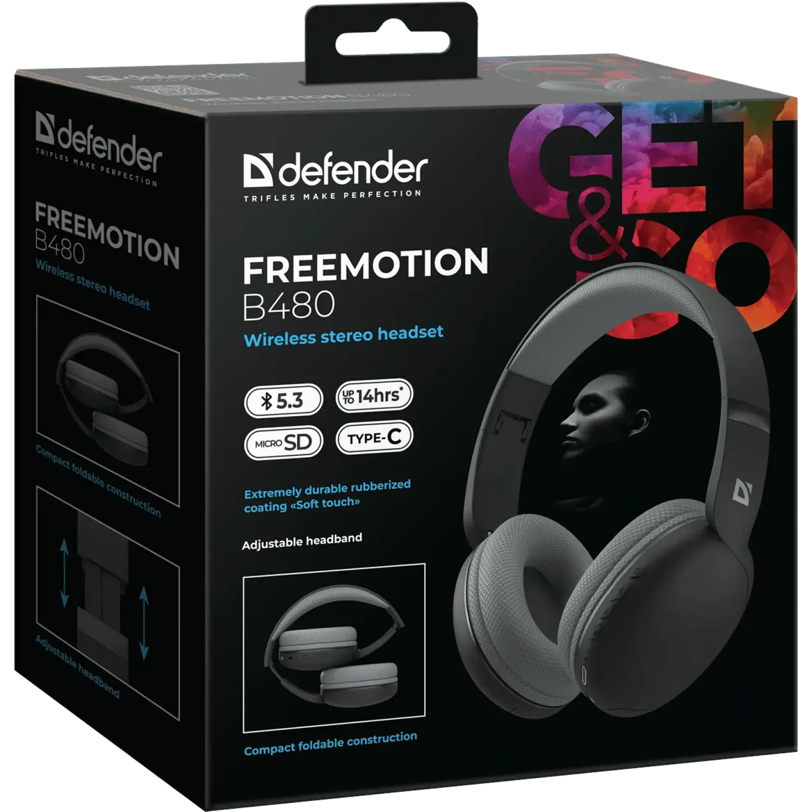Навушники DEFENDER (63480) FreeMotion B480 Bluetooth Black UA