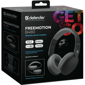Навушники DEFENDER (63480) FreeMotion B480 Bluetooth Black UA