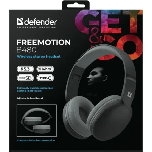 Навушники DEFENDER (63480) FreeMotion B480 Bluetooth Black UA