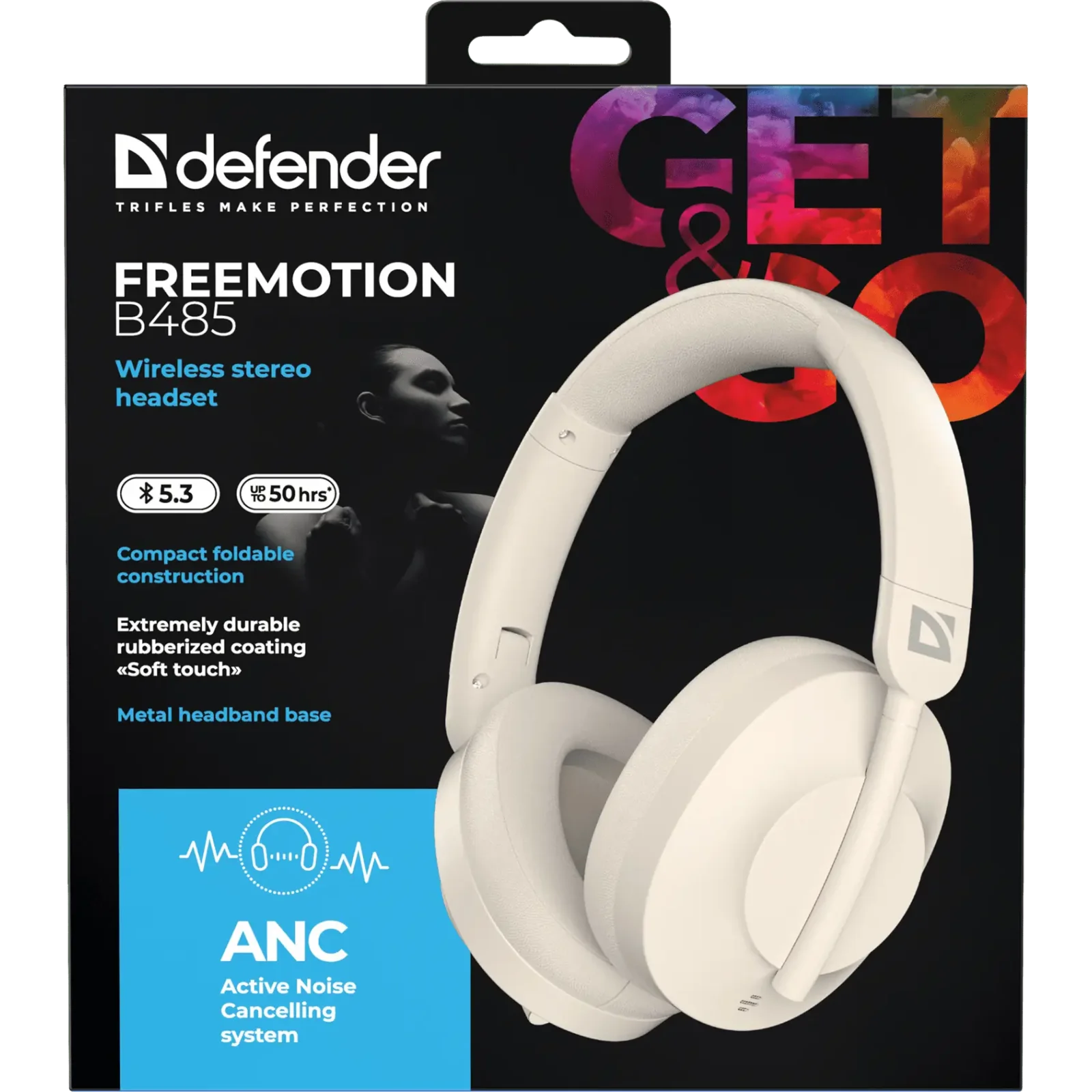 Гарнітура Defender FreeMotion B485 Bluetooth ANC Beige (63485) UA