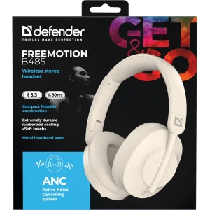 Гарнітура Defender FreeMotion B485 Bluetooth ANC Beige (63485) UA