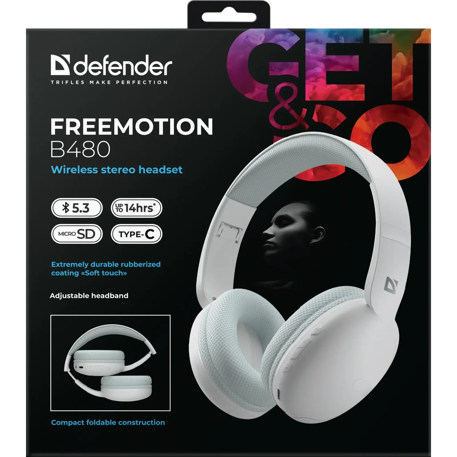 Гарнітура Defender FreeMotion B480 Bluetooth White (63481) UA