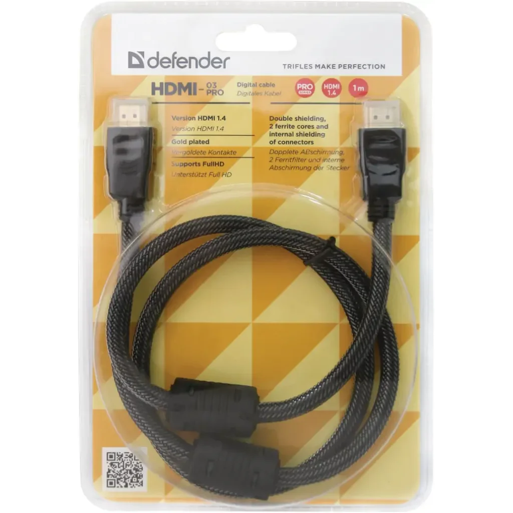 Кабель DEFENDER (87340)HDMI-03PRO HDMI M-M, ver 1.4, 1м, blister