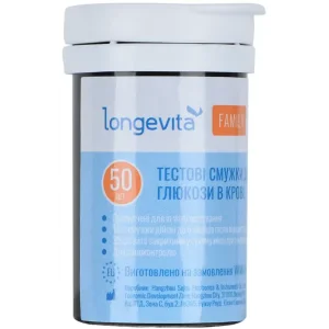 Тестовые полоски для измерения глюкозы в крови Longevita Family (50шт.) UA