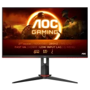 Монiтор TFT AOC 27" 27G2ZN3/BK VA FHD 300nit 280Hz 2*HDMI DP Pivot Black/Red UA