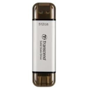 SSD зовнішній TRANSCEND 512GB ESD310S, USB 10Gbps, Type C/A Сріблястий UA