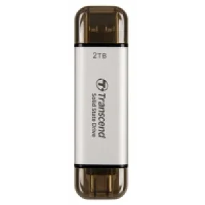 SSD зовнішній TRANSCEND 2TB ESD310S, USB 10Gbps, Type C/A Сріблястий UA