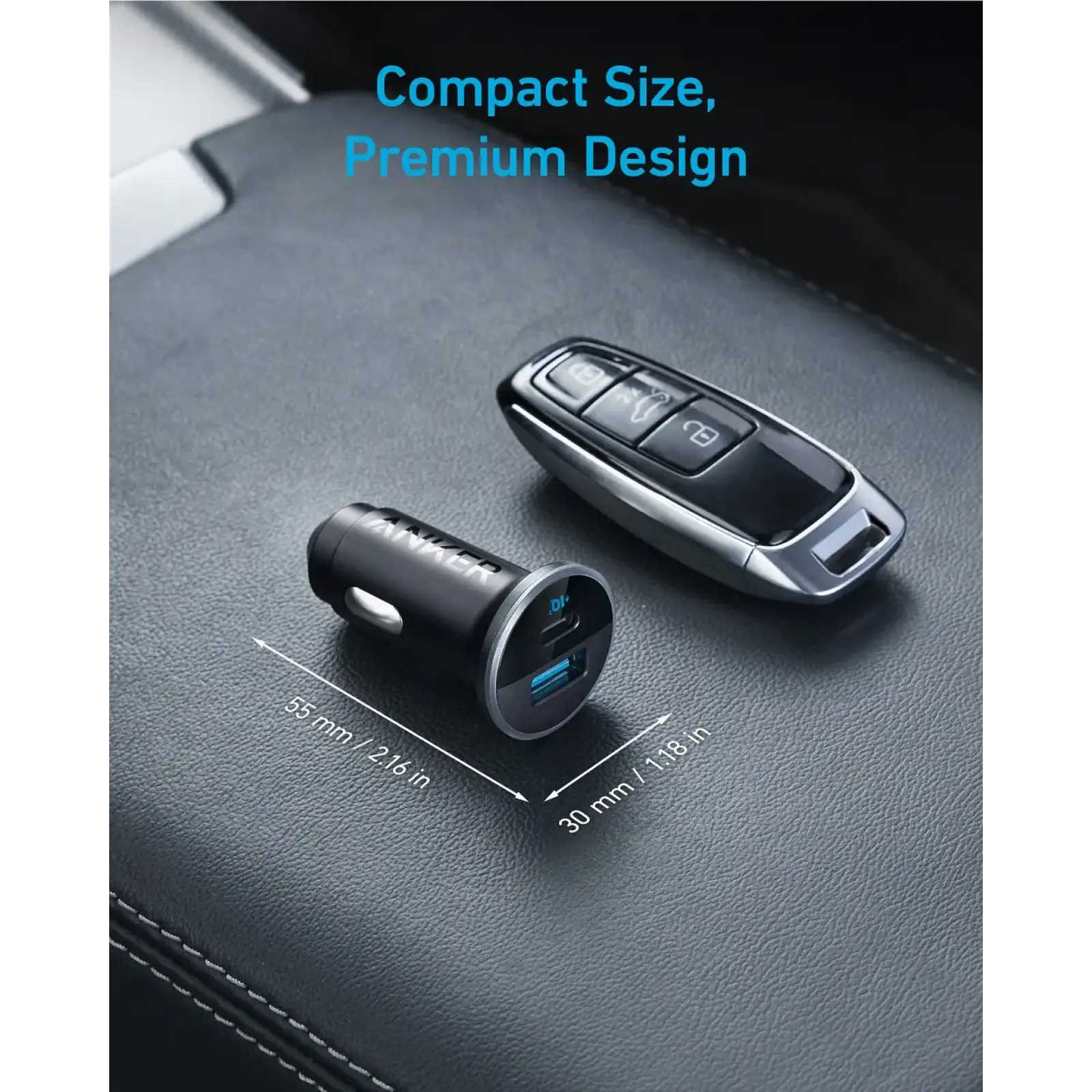АЗП Anker PowerDrive 323 - 30W PD + 22.5W USB-A Black UA