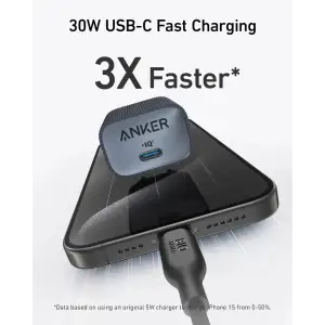 МЗП Anker PowerPort 511 Nano IV - 30W USB-C Black UA