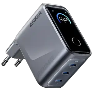 МЗП Anker GaNPrime Charger 160W, 3xUSB-C PD3.1 w Display Silver UA