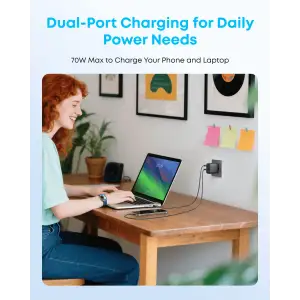 МЗП Anker Charger - 70W, 3xUSB-C PD 3.0 & 1xUSB-A Black UA