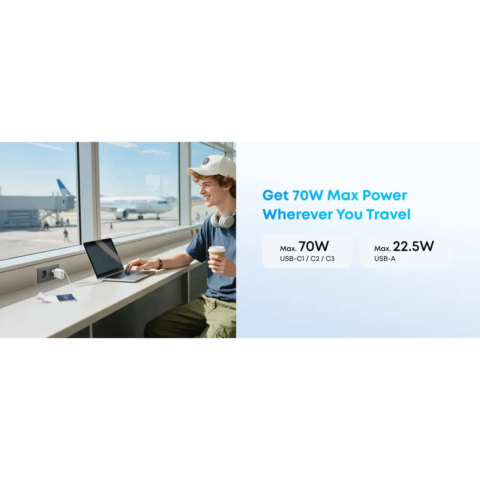 МЗП Anker Charger - 70W, 3xUSB-C PD 3.0 & 1xUSB-A Black UA