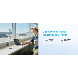МЗП Anker Charger - 70W, 3xUSB-C PD 3.0 & 1xUSB-A Black UA