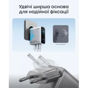 МЗП Anker GaN Charger 100W, 2xUSB-C PD & 1xUSB-A w Display and Cable Silver UA