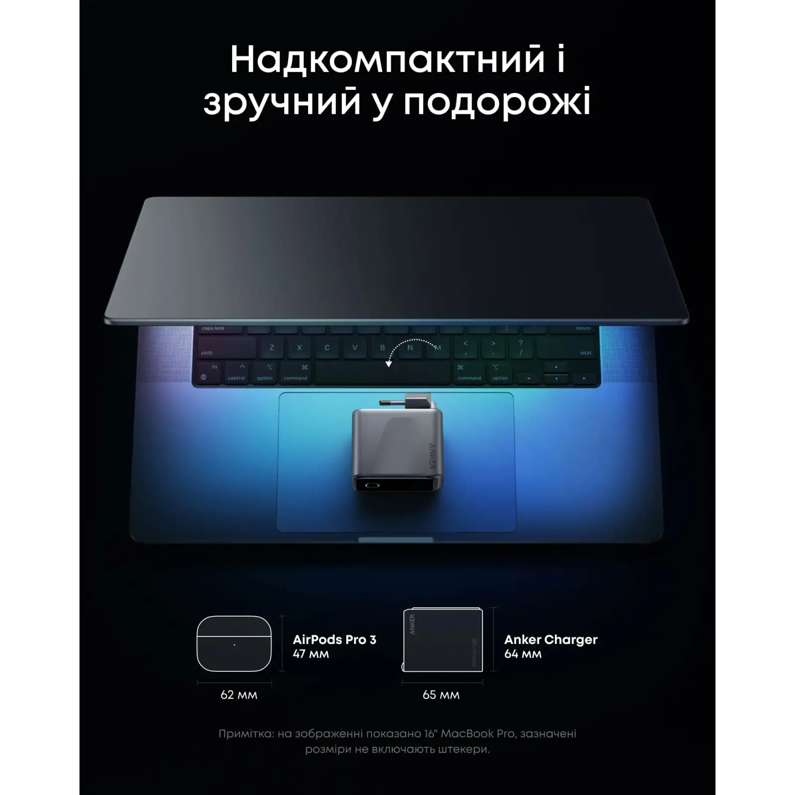 МЗП Anker GaNPrime Charger 160W, 3xUSB-C PD3.1 w Display Silver UA