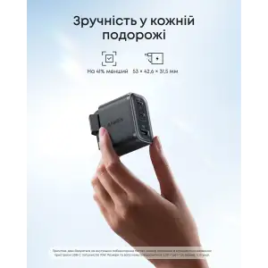 МЗП Anker Charger - 70W, 2xUSB-C PD & 1xUSB-A Black UA