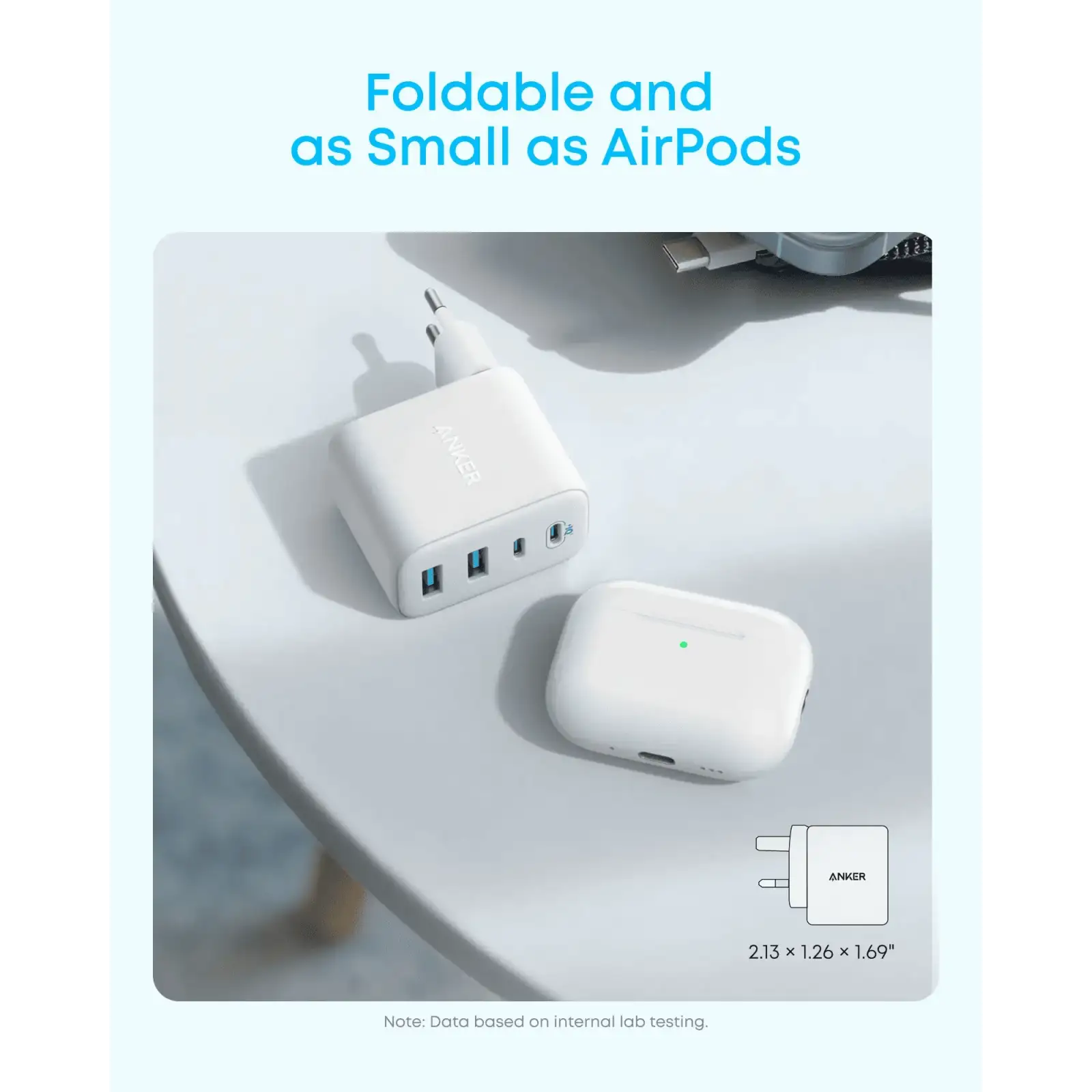СЗУ Anker Zolo Charger - 50W, 2xUSB-C & 2xUSB-A White UA