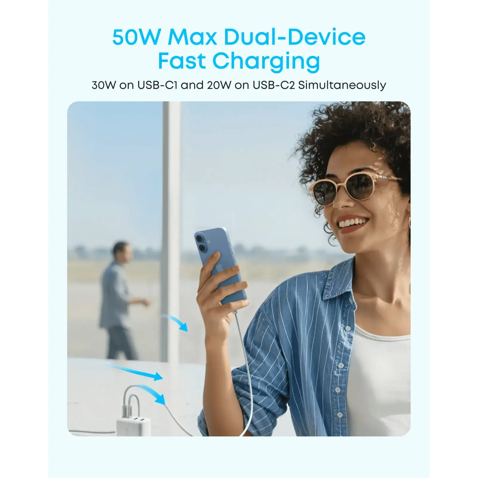 СЗУ Anker Zolo Charger - 50W, 2xUSB-C & 2xUSB-A White UA