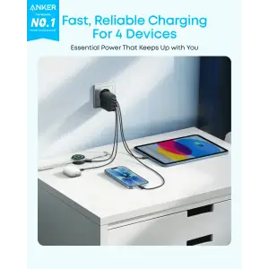 СЗУ Anker Zolo Charger - 50W, 2xUSB-C & 2xUSB-A Black UA