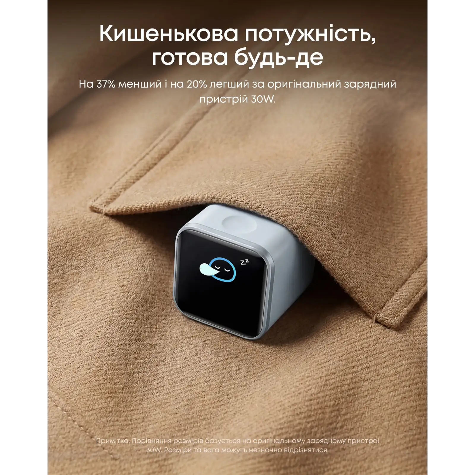 МЗП Anker Nano Charger - 45W USB-C Smart Display Orange UA