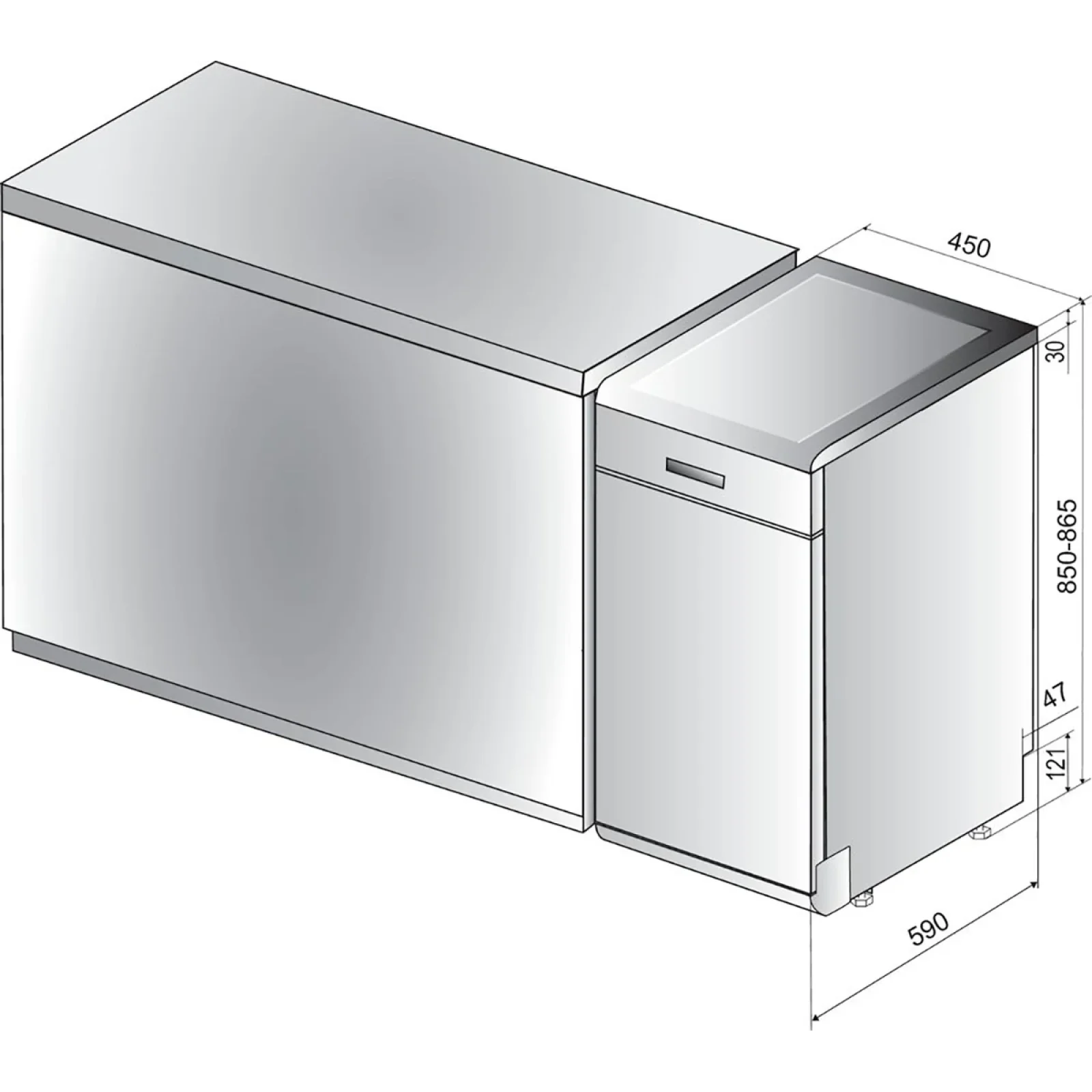 Посудомоечная машина Whirlpool WSFO3O23PF UA