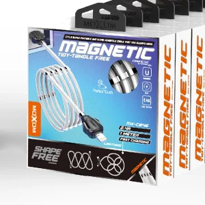 Кабель USB cable MOXOM micro USB Magnetic clips (MX-CB46) білий