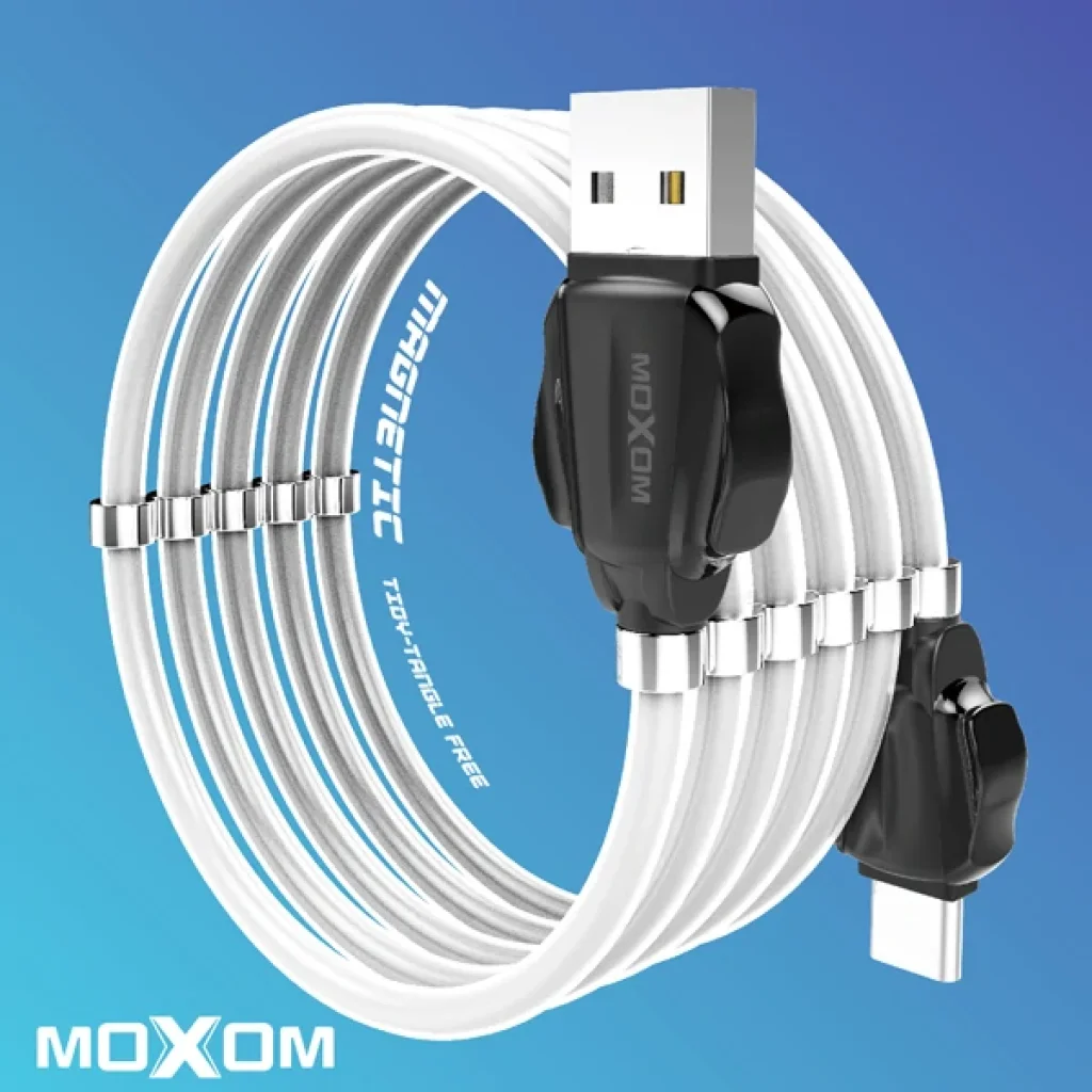 Кабель USB cable MOXOM micro USB Magnetic clips (MX-CB46) білий