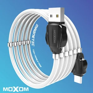 Кабель USB cable MOXOM micro USB Magnetic clips (MX-CB46) білий