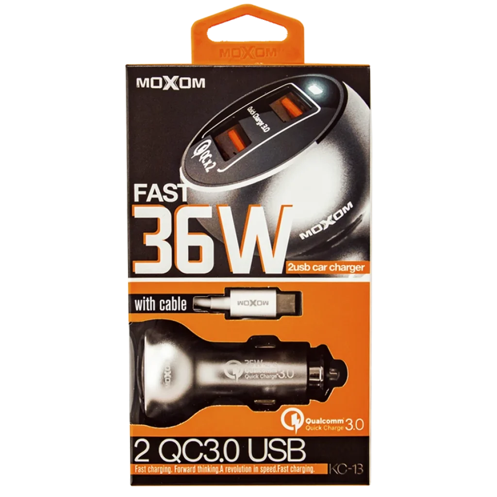 АЗП MOXOM 2в1 micro 2USB/3.0A (KC-13) сріблястий UA