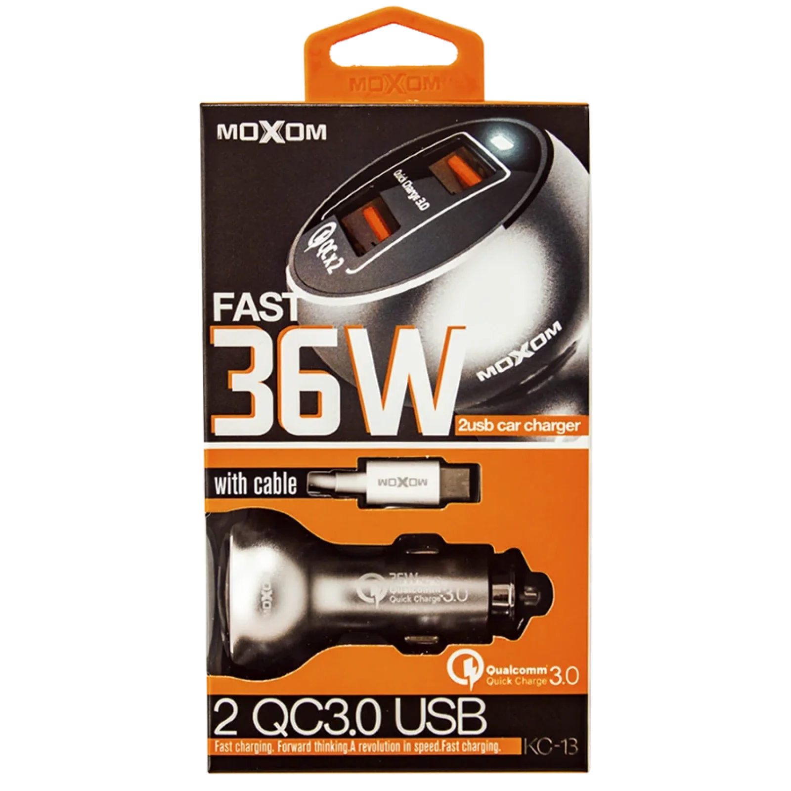 АЗП MOXOM 2в1 micro 2USB/3.0A (KC-13) сріблястий UA