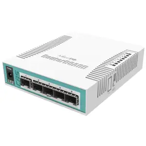 Комутатор керований MikroTik CRS106-1C-5S (QCA8511 400 MHz, 128 MB RAM, (5) SFP, (1) Combo) UA