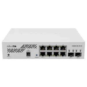 Комутатор MikroTik CSS610-8G-2S+IN (8) 10/100/1000, (2) SFP+, 56 Gbps, 41.7 Mpps, 24V, 0.8А UA