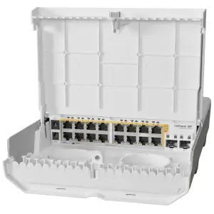 Комутатор MikroTik netPower 16P CRS318-16P-2S+OUT ((16) 10/100/1000Mbps, (2) 10Gbps, PoE-Out (only)) UA