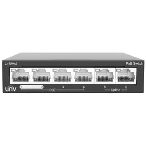 Комутатор UNV NSW2020-6T-POE-IN (NSW2020-6T-POE-IN 4PoE+2x100Mbps, 60W, DC, 250м) UA
