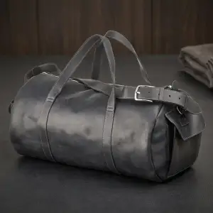 Сумка дорожня Grande Pelle 11046 з вінтажній шкіри Чорна UA