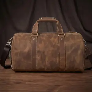Дорожня сумка шкіряна Vintage 14893 Коричнева UA
