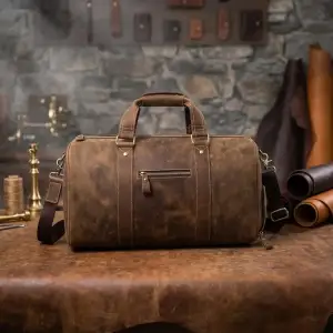 Дорожня сумка шкіряна Vintage 14893 Коричнева UA