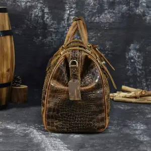 Дорожня сумка шкіряна Vintage 14410 Коричнева UA