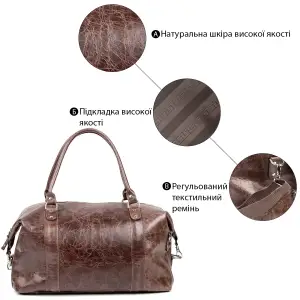 Сумка дорожня SHVIGEL 00905 Коричнева UA