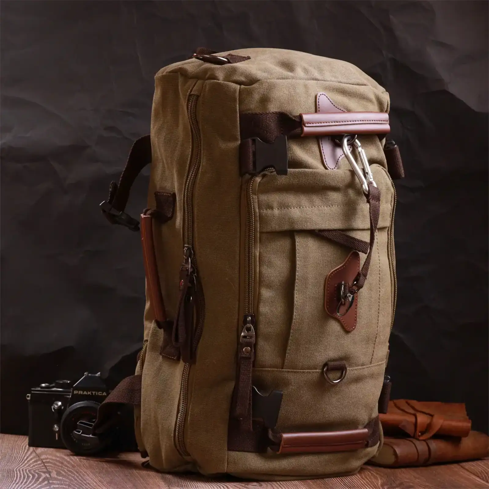 Текстильний рюкзак Vintage 22158 Оливковий UA